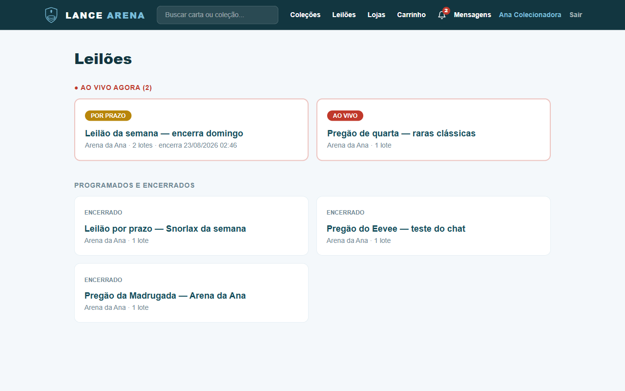 Feed de leilões