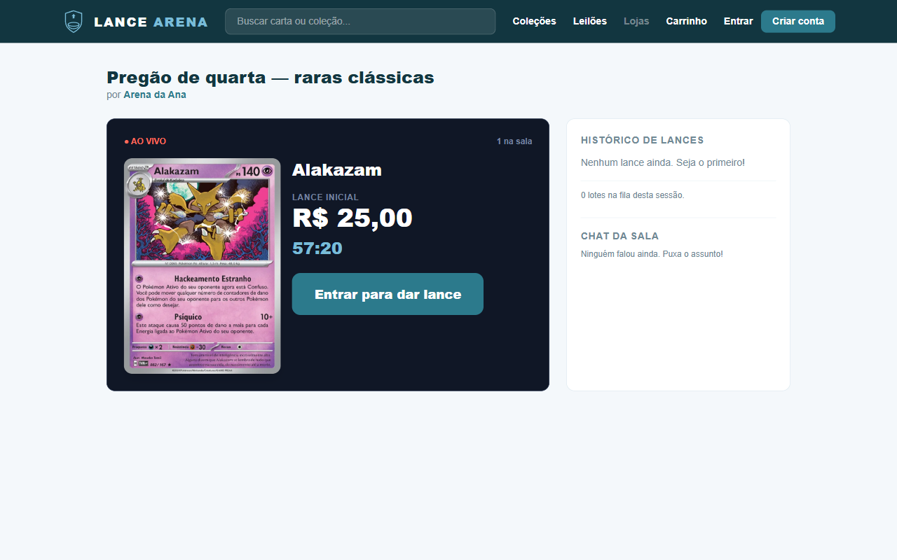 Sala de leilão ao vivo